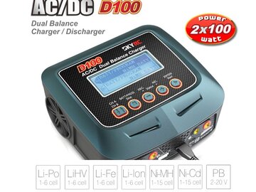 D100 AC Dual - Ladegert fr Lipo,LIHV, Lilo, LiFe, NiCd, NiMH 2x100 Watt