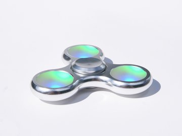 Fidget Spinner LED Aluminium Silber